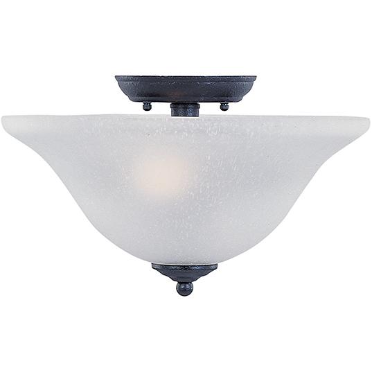 Two Light Country Stone Bowl Flush Mount