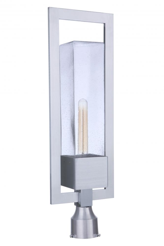 Perimeter 1 Light Large Outdoor Post Mount in Satin Aluminum