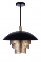 Craftmade P1010FBMG-LED - 19Ã¢â‚¬Â Diameter Sculptural Statement Dome Pendant with Perforated Metal Shades in Flat Black/Matt