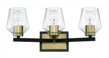 Craftmade 56903-FBSB - Avante Grand 3 Light Vanity in Flat Black/Satin Brass