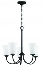 Craftmade 50425-FB-WG - Gwyneth 5 Light Chandelier in Flat Black (White Glass)