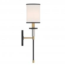 Crystorama HAT-471-BF-VG - Hatfield 1 Light Black Forged + Vibrant Gold Sconce