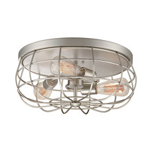 Millennium 5323-SN - Neo-Industrial 3-Light Flushmount Ceiling Light Satin Nickel