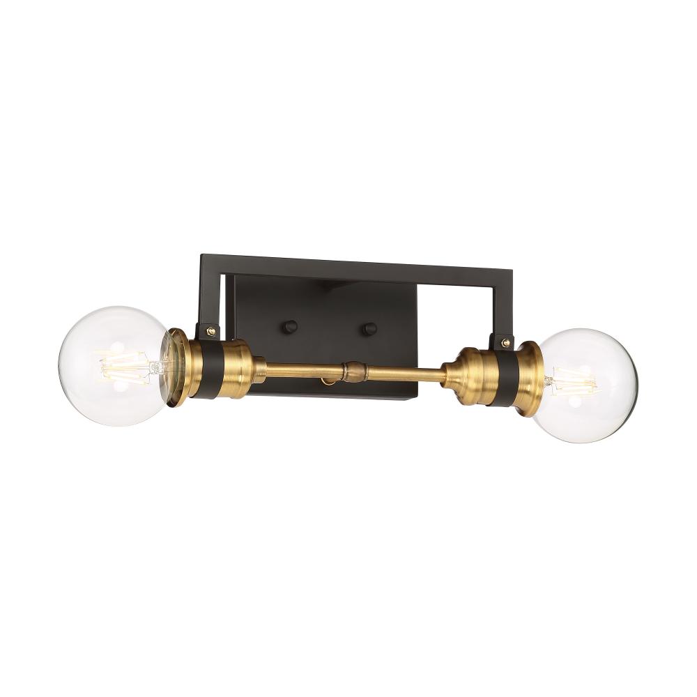 Intention - 2 Light Vanity - Warm Brass and Black Finish