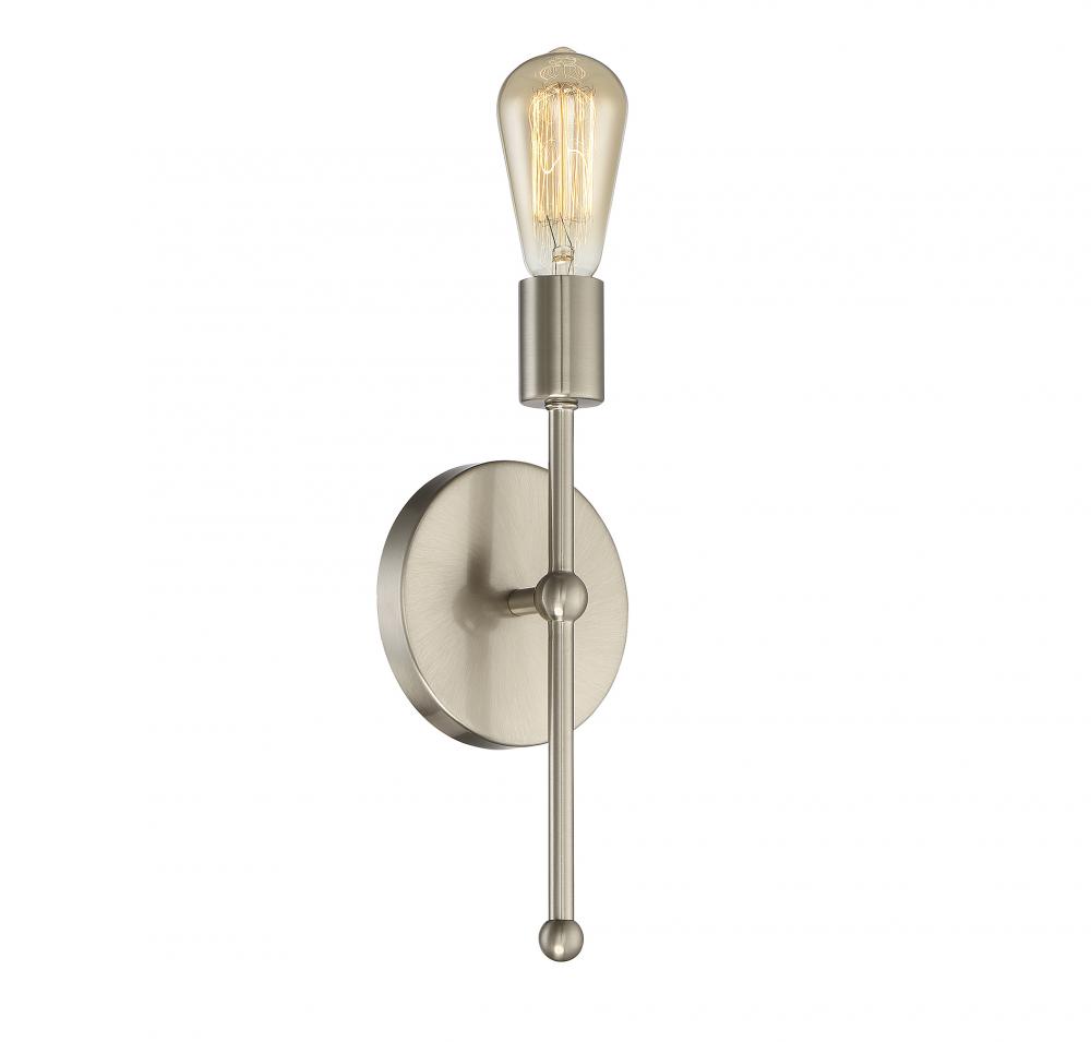 1-Light Wall Sconce in Satin Nickel