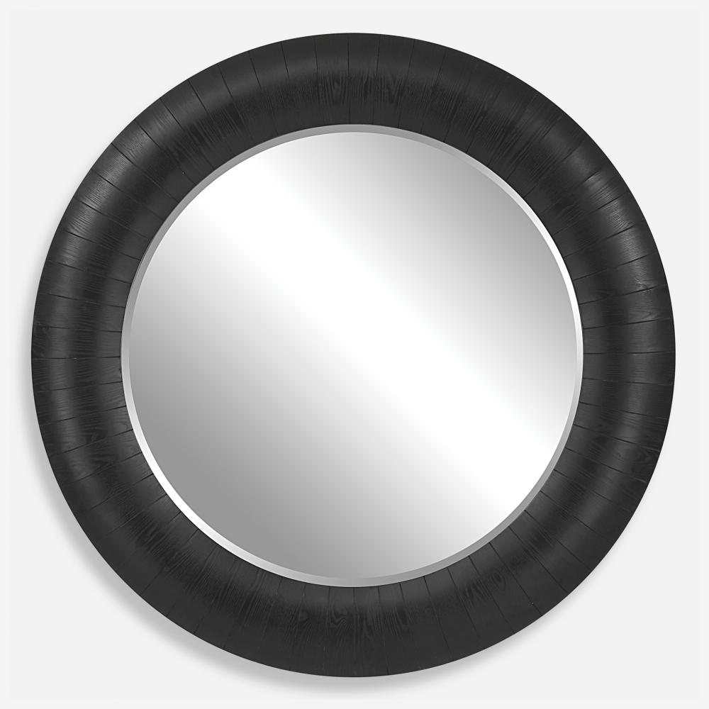 Stockade Dark Round Mirror